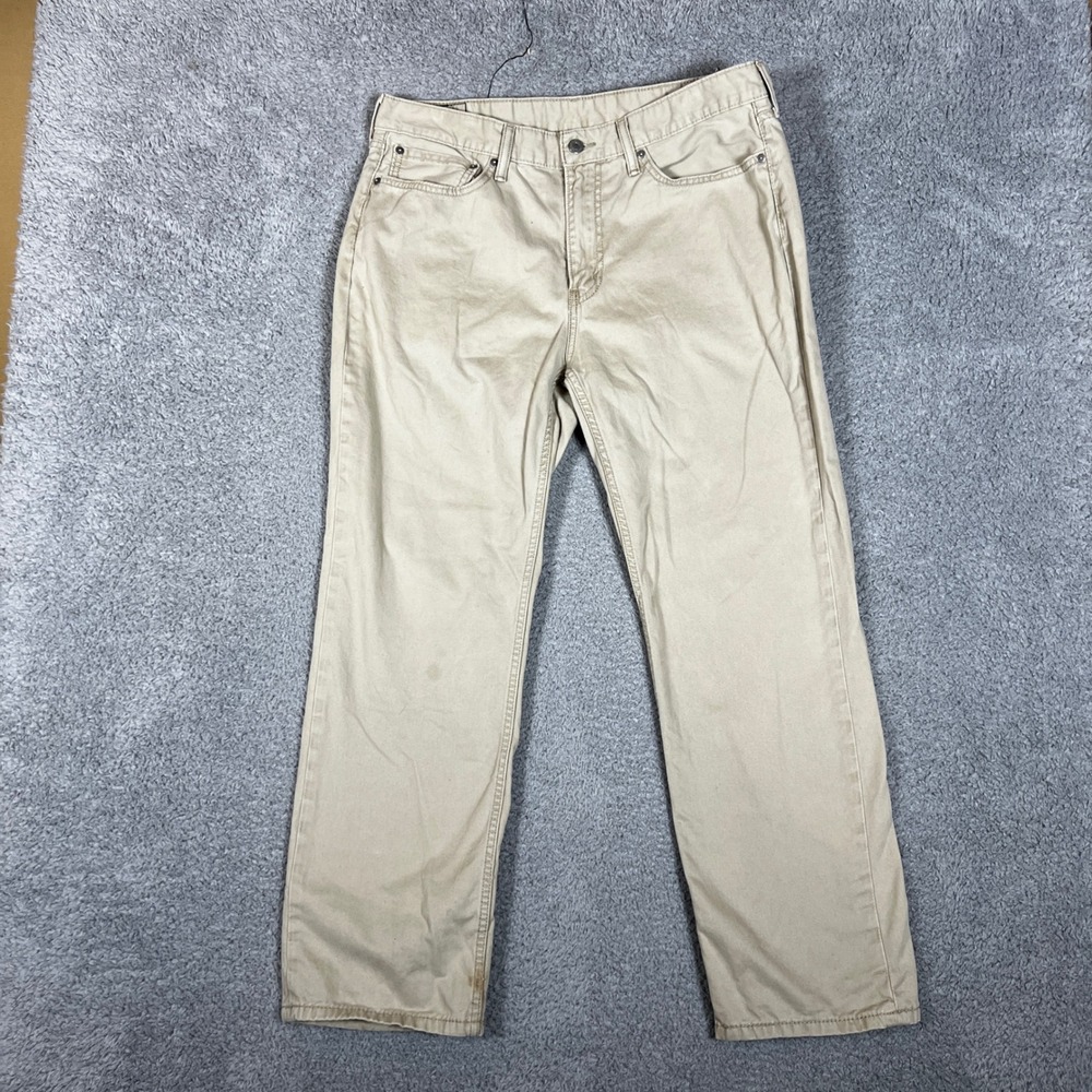 Levis 514 Jeans Mens 36x30 Straight Fit Tan Casual Khaki Office Formal - Picture 3 of 9